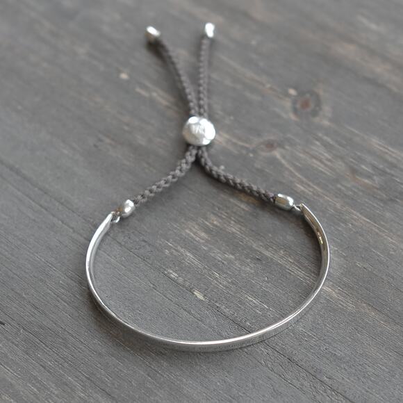 Monica Vinader ID Friendship Bracelet Engraved Strong In Faith Beige Cord Gift - Picture 3 of 9